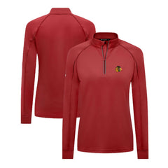 Chicago Blackhawks Levelwear Women's Kinetic Insignia Core Quarter-Zip Pullover Top Red