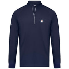 Winnipeg Jets Levelwear Theory Insignia Core Quarter-Zip Pullover Top Navy