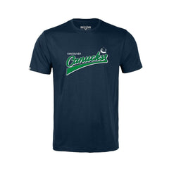 Vancouver Canucks Levelwear Youth Little Richmond Retro Script T-Shirt Navy