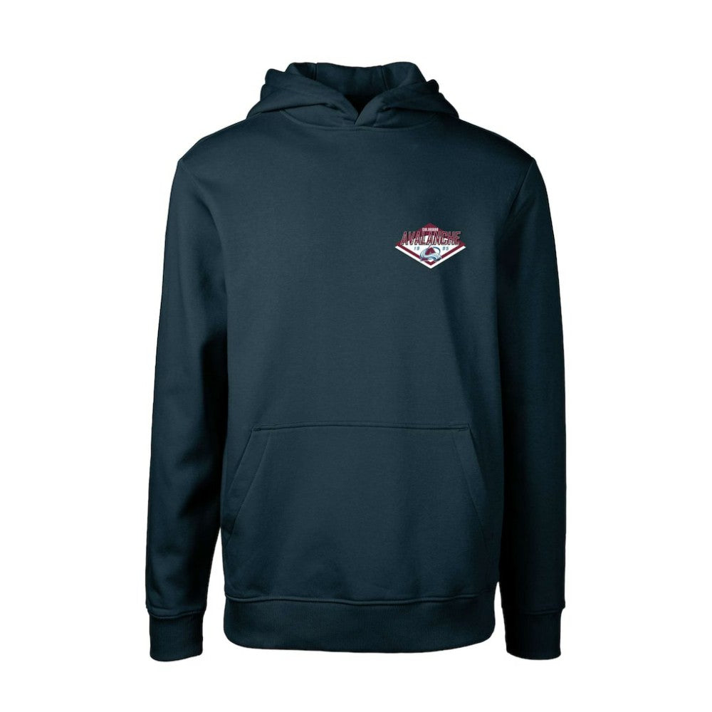 Colorado Avalanche Levelwear Youth Podium Club Patch 2.0 Fleece Pullover Hoodie Navy