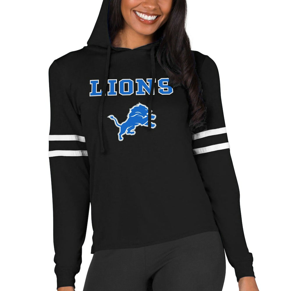 Detroit Lions Concepts Sport Women's Marathon Lightweight Lounge Pullover Hoodie - Black cheap