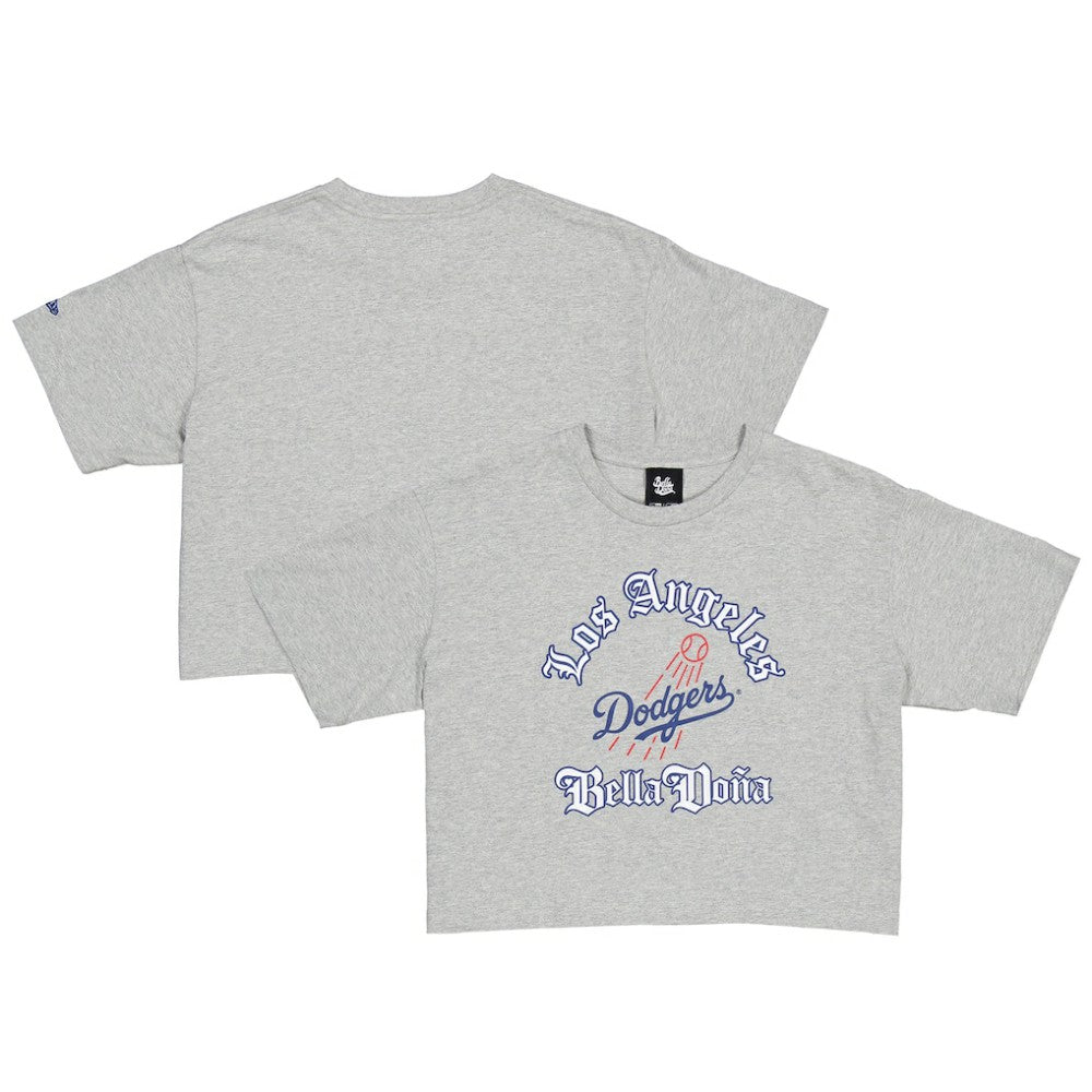 Women's Bella Dona x Los Angeles Dodgers Boxy Crop T-Shirt - Gray | New Era