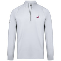 Atlanta Braves Levelwear Theory Insignia Quarter-Zip Pullover - White