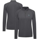 Seattle Mariners Levelwear Women's Kinetic Insignia Quarter-Zip Pullover - Charcoal