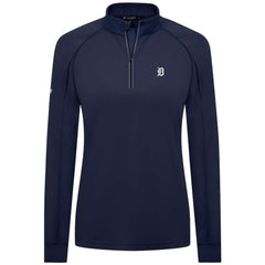 Detroit Tigers Levelwear Women's Kinetic Insignia Quarter-Zip Pullover - Navy