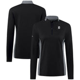 Detroit Tigers Levelwear Women's Moxie Insignia Quarter-Zip Pullover - Black