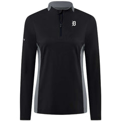Detroit Tigers Levelwear Women's Moxie Insignia Quarter-Zip Pullover - Black