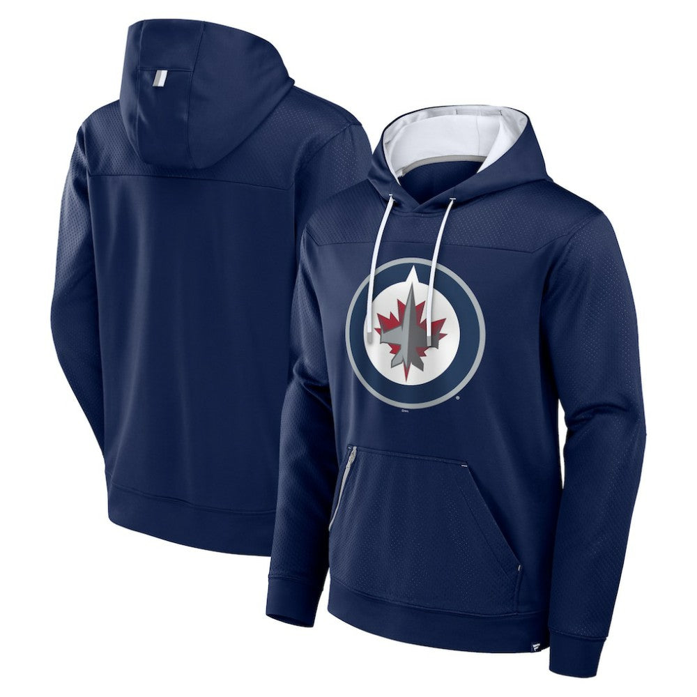 Winnipeg Jets Fanatics Defender Pullover Hoodie Navy
