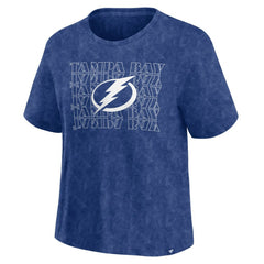 Tampa Bay Lightning Fanatics Women's Faded Wash T-Shirt Blue