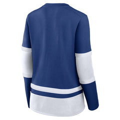 Tampa Bay Lightning Fanatics Women's Prime Time Lace-Up Long Sleeve T-Shirt Blue