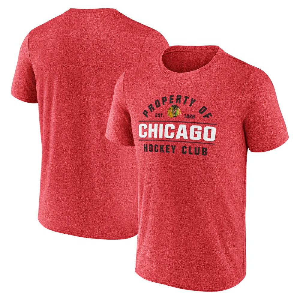 Chicago Blackhawks Fanatics Property Of T-Shirt Heather Red