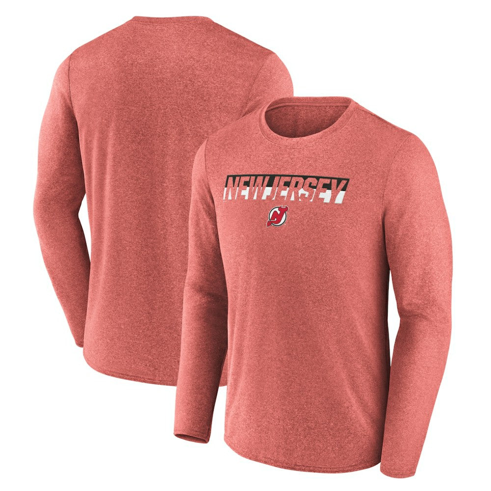 New Jersey Devils Fanatics Transition Long Sleeve T-Shirt Heather Red
