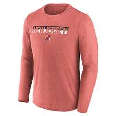 New Jersey Devils Fanatics Transition Long Sleeve T-Shirt Heather Red