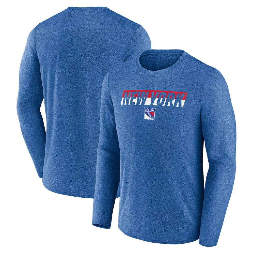 New York Rangers Fanatics Transition Long Sleeve T-Shirt Heather Blue
