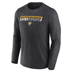 Pittsburgh Penguins Fanatics Transition Long Sleeve T-Shirt Heather Charcoal