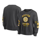 Boston Bruins Fanatics Women's Oversized Vintage Go Team Pullover Sweatshirt Black