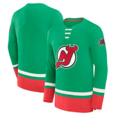 New Jersey Devils Fanatics Vintage High Point Long Sleeve T-Shirt Green