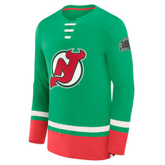 New Jersey Devils Fanatics Vintage High Point Long Sleeve T-Shirt Green