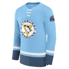 Pittsburgh Penguins Fanatics Vintage High Point Long Sleeve T-Shirt Light Blue