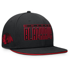 Chicago Blackhawks Fanatics Fundamental Gino Stack Snapback Hat Black