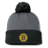 Boston Bruins Fanatics Women's Cuffed Knit Hat with Pom Charcoal