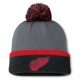 Detroit Red Wings Fanatics Women's Cuffed Knit Hat with Pom Charcoal