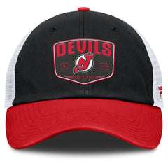 New Jersey Devils Fanatics Fundamental One-Time Trucker Adjustable Hat Black
