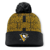 Pittsburgh Penguins Fanatics Fundamental Empty Net Cuffed Knit Hat with Pom Black