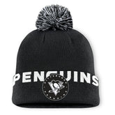 Pittsburgh Penguins Fanatics Fundamental High Stick Cuffed Knit Hat with Pom Black
