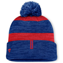 New York Rangers Fanatics Fundamental Red Line Cuffed Knit Hat with Pom Navy