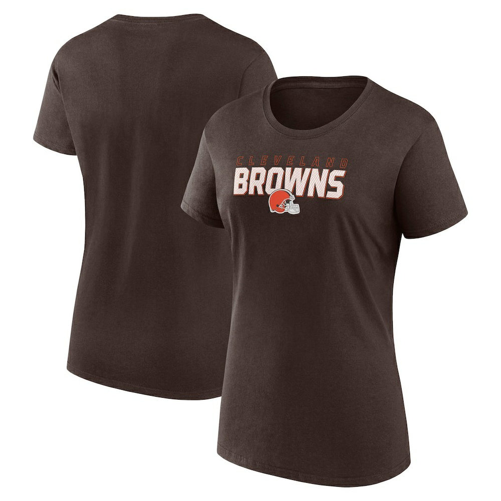 Cleveland Browns Logo Athletic Women's Lean T-Shirt - Brown discount
