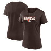 Cleveland Browns Logo Athletic Women's Lean T-Shirt - Brown discount