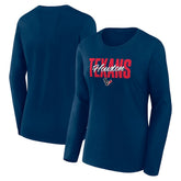 Houston Texans Logo Athletic Women's Grip Long Sleeve T-Shirt - Navy sale