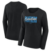 Carolina Panthers Logo Athletic Women's Grip Long Sleeve T-Shirt - Black for sale