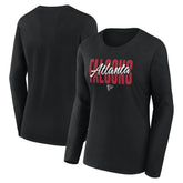 Atlanta Falcons Logo Athletic Women's Grip Long Sleeve T-Shirt - Black discount