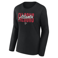 Atlanta Falcons Logo Athletic Women's Grip Long Sleeve T-Shirt - Black discount