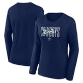 Dallas Cowboys Logo Athletic Women's Grip Long Sleeve T-Shirt - Navy sale