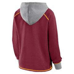 Washington Commanders Logo Athletic Women's Boom Fleece Pullover V-Neck Hoodie - Burgundy sale