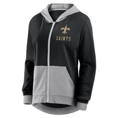 New Orleans Saints Logo Athletic Women's Hit It French Terry Full-Zip Hoodie - Black on sale