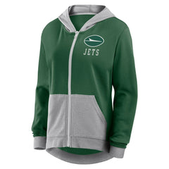 New York Jets Logo Athletic Women's Hit It French Terry Full-Zip Hoodie - Green cheap