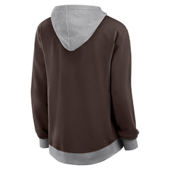 Cleveland Browns Logo Athletic Women's Hit It French Terry Full-Zip Hoodie - Brown sale
