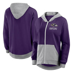Baltimore Ravens Logo Athletic Women's Hit It French Terry Full-Zip Hoodie - Purple outlet