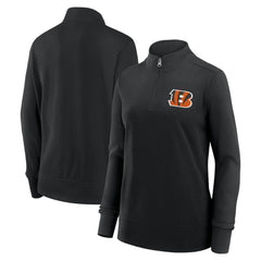 Cincinnati Bengals Logo Athletic Women's Velocity Quarter-Zip Jacket - Black cheap