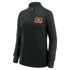 Cincinnati Bengals Logo Athletic Women's Velocity Quarter-Zip Jacket - Black cheap
