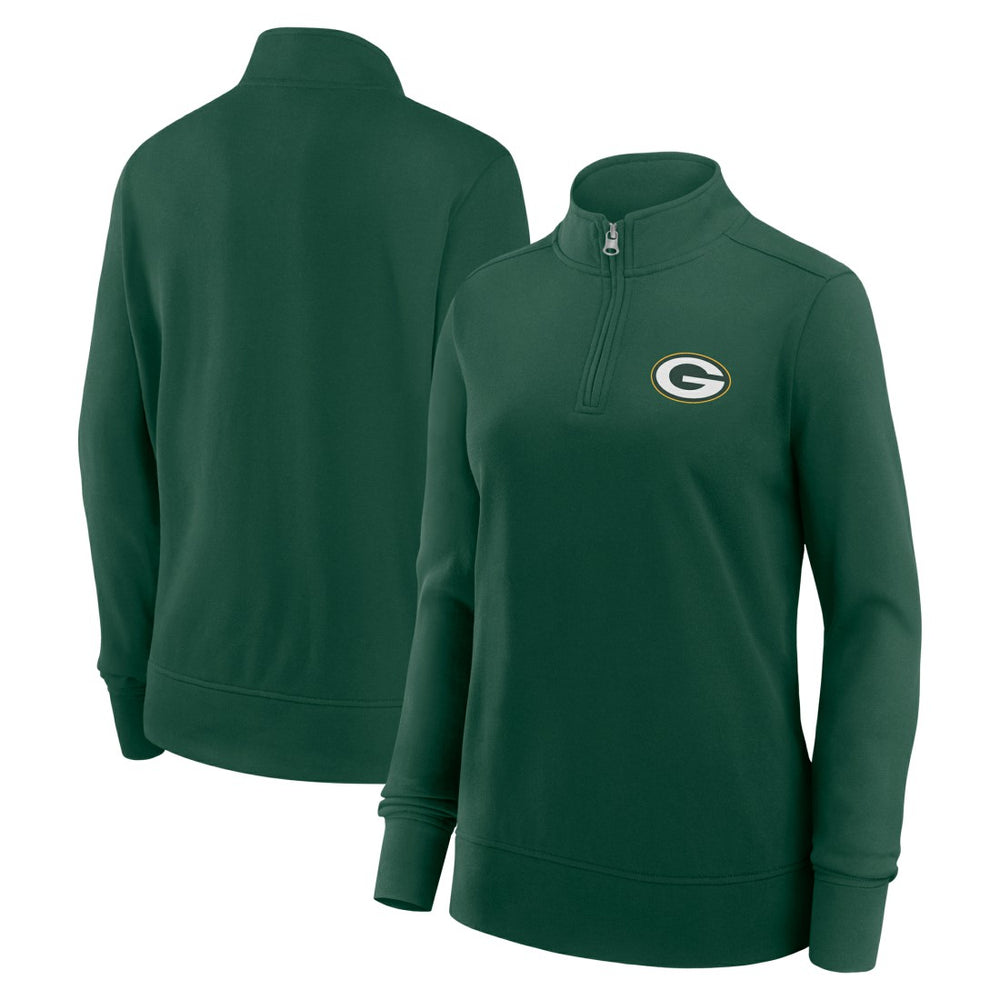 Green Bay Packers Logo Athletic Women's Velocity Quarter-Zip Jacket - Green sale