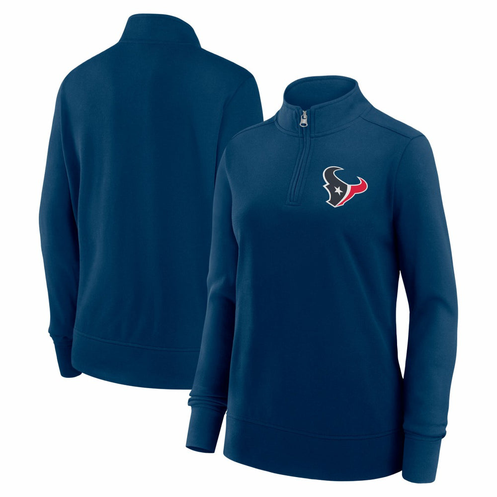 Houston Texans Logo Athletic Women's Velocity Quarter-Zip Jacket - Navy cheap