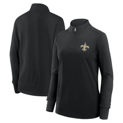 New Orleans Saints Logo Athletic Women's Velocity Quarter-Zip Jacket - Black on sale