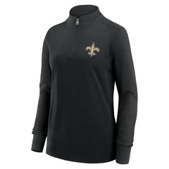 New Orleans Saints Logo Athletic Women's Velocity Quarter-Zip Jacket - Black on sale