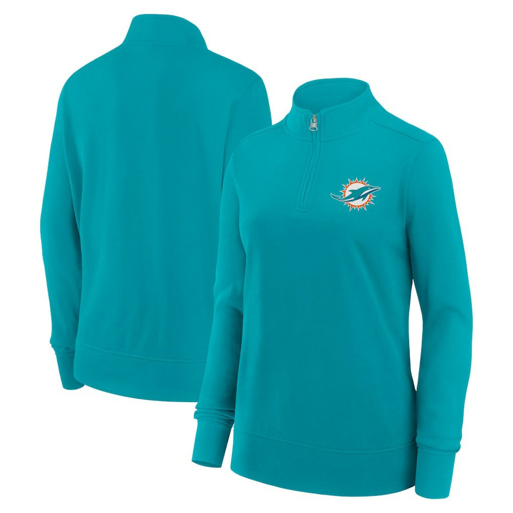 Miami Dolphins Logo Athletic Women's Velocity Quarter-Zip Jacket - Aqua for sale