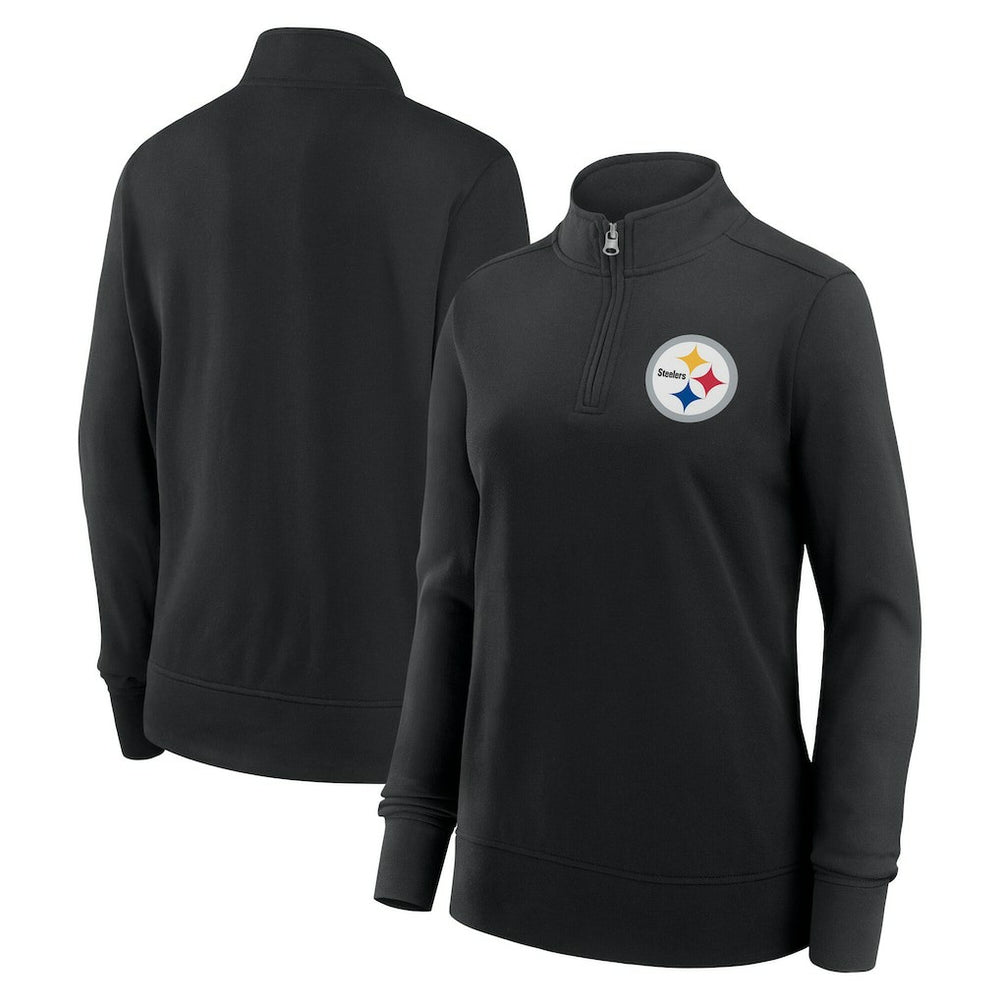 Pittsburgh Steelers Logo Athletic Women's Velocity Quarter-Zip Jacket - Black sale
